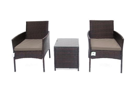 2 Seater Rattan Garden Furniture Set - 2 Cushion Colours Offer