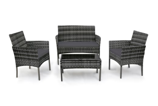 4-Seater Mixed Rattan Garden Furniture Set Deal - Wowcher