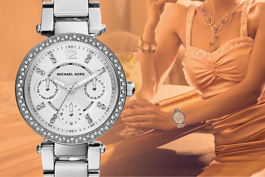Michael Kors Watches Michael Kors Ladies Sofie Silver and Rose Gold Watch   Womens Watches from Faith Jewellers UK