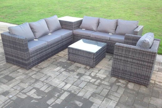 7-Seater Grey Rattan Set - Garden Furniture Deal - LivingSocial