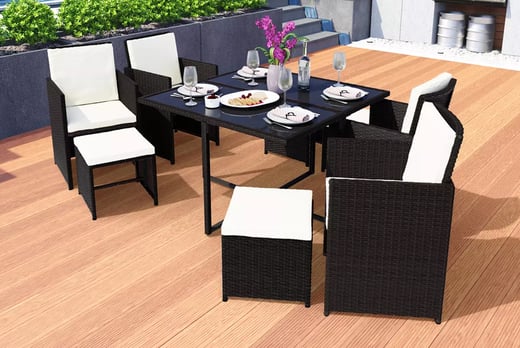 9 piece rattan cube set wowcher