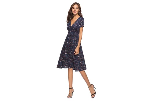 Midi Chiffon Floral Dress Deal Wowcher