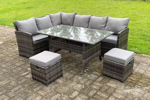 8-Seater Rattan Dining Furniture Set Offer - Wowcher