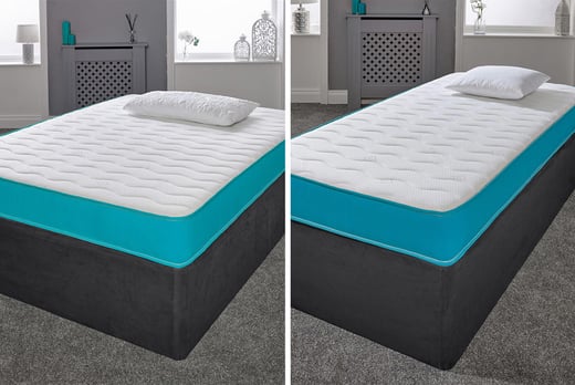 high density open coil sprung memory foam mattress