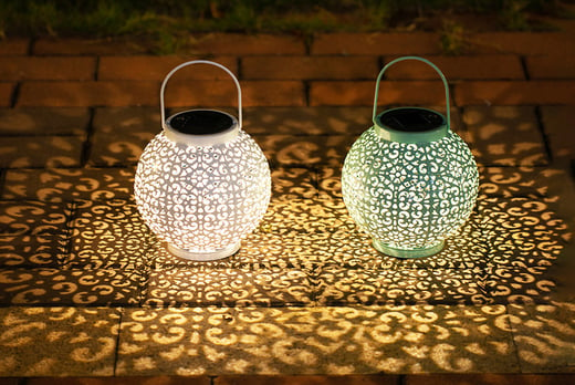 white outdoor solar lanterns