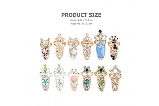 12PCS-Fashion-Finger-Nails-Rings-size