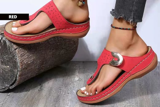 Women’s-Flip-Flop-Bunion-Sandals---5-UK-Sizes-&-Colours!-RED