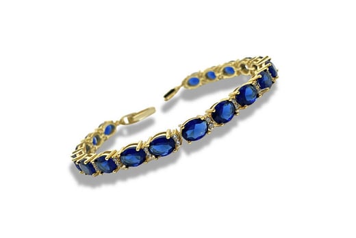 Yellow-Gold-Finish-Sapphire-Blue-And-Created-Diamond-Tennis-Bracelet-2