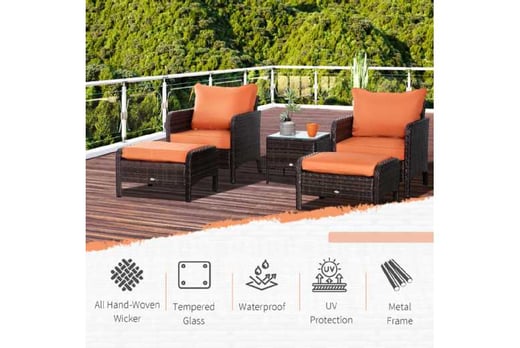 Outsunny 5-Piece PE Rattan Outdoor Garden Furniture Set - Wowcher