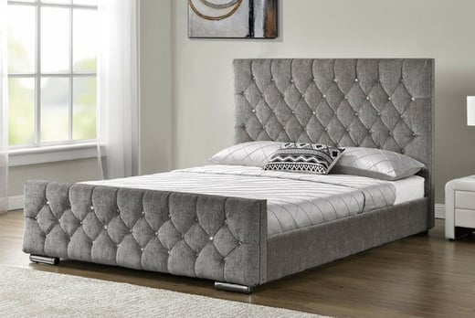 Cumbria-Fabric-Sleigh-Bed-Frame-With-45'-Headboard-1