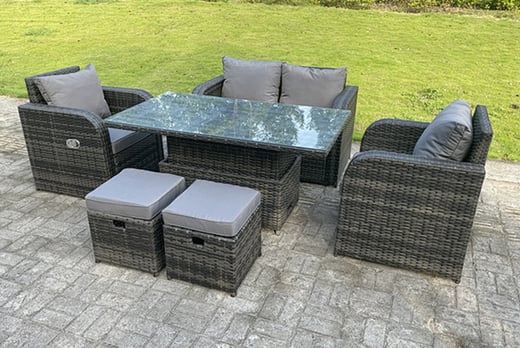 Grey Rattan Garden Furniture Set Deal - Wowcher