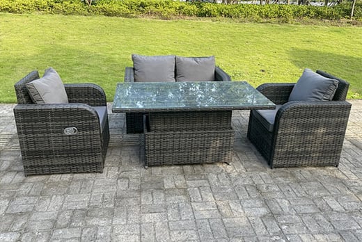 Grey Rattan Garden Furniture Set Offer - LivingSocial