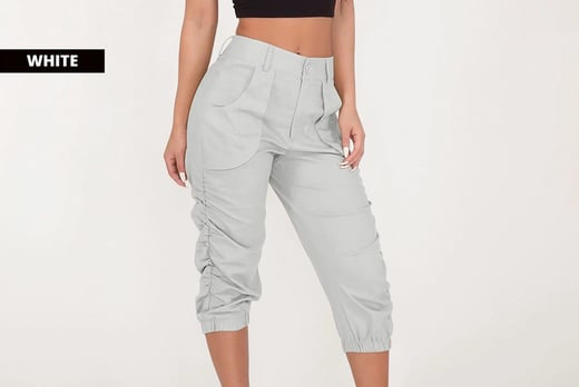 Women Summer Linen Trousers 34 Quarter Length Women Cropped Pants Bottom  Capri  eBay