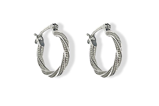 Natural-Diamond-Twist-Design-Hoop-Earrings-2
