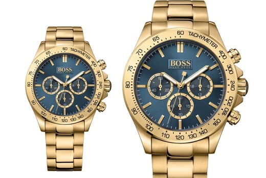 svaki dan badminton plus  Hugo Boss Men's Chronograph Gold Watch HB1513340 Offer - LivingSocial