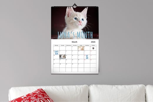 Personalised Photo Wall Calendar 2024 Offer Wowcher