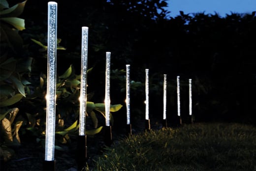 8 Led Crystal Bubble Solar Powered Garden Lights Wowcher Shs Trading Ltd 8 Led Crystal Bubble Solar