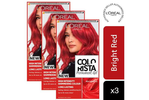 L'Oreal Paris Colorista Hair Colour  Bright Red Permanent Dye - Wowcher