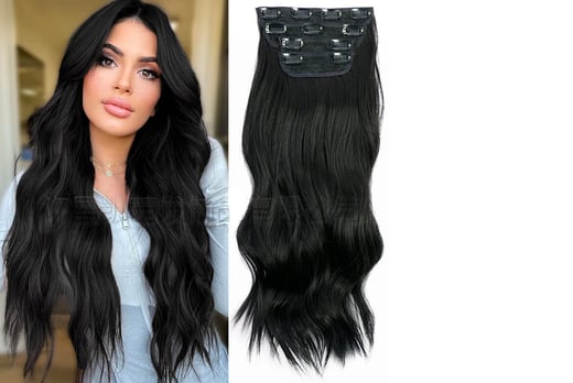 4-Piece Clip-In Synthetic Hair Extensions Set Deal - Wowcher
