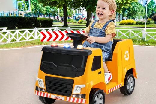 Kids 12V Electric Recycling Garbage Truck Ride On - Wowcher