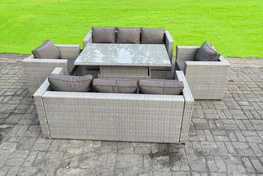 Eight Seater Outdoor Rattan Furniture Set Deal - Wowcher