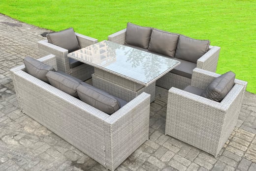 Eight Seater Outdoor Rattan Furniture Set Deal Wowcher