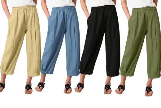Womens Plus Size Clearance 5 Pants Fashion Women Summer Casual Loose  Cotton And Linen Pocket Solid Trousers Pants  Walmartcom