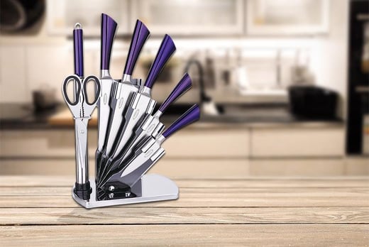 8pc Stainless Steel Culinary Set & Stand - 3 Colours! - National Deal ...