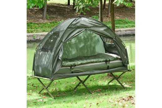 Outsunny 1 person Foldable Camping Tent w/Sleeping Bag - Wowcher