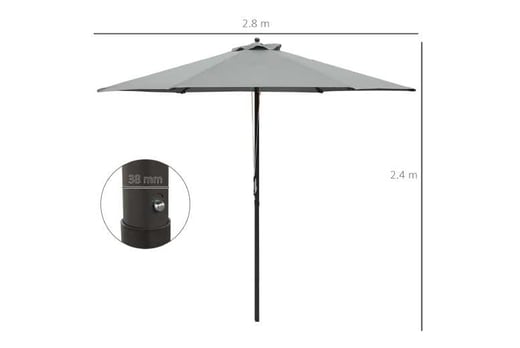 Outsunny M Patio Parasols Umbrella Colours Wowcher