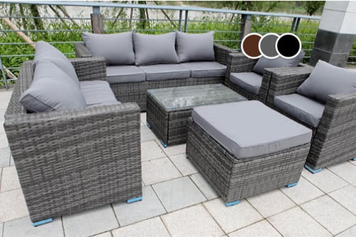Rattan Garden Furniture Set Wowcher A Dark Grey Rattan Furniture Set On Patio