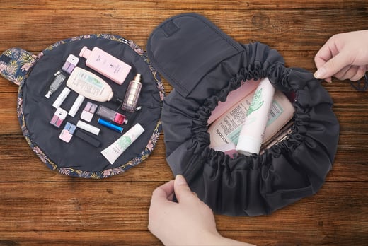 Flat Lay Drawstring Makeup Bag Deal - Wowcher