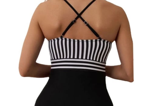 Striped-ruffled-color-matching-one-piece-swimsuit-5
