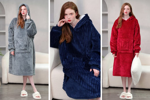 Long Hooded Zip Up Dressing Gown Deal - Wowcher