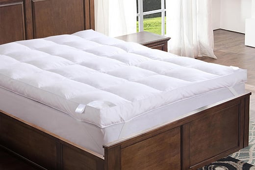 luxury goose feather and down mattress topper