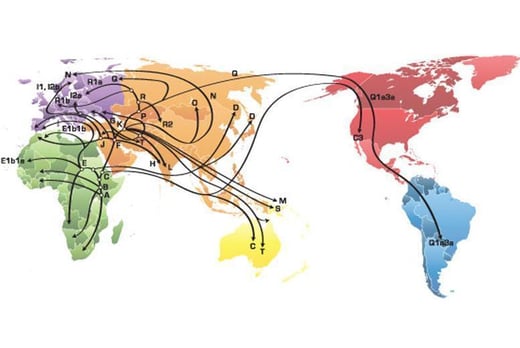 Карта гаплогрупп мира