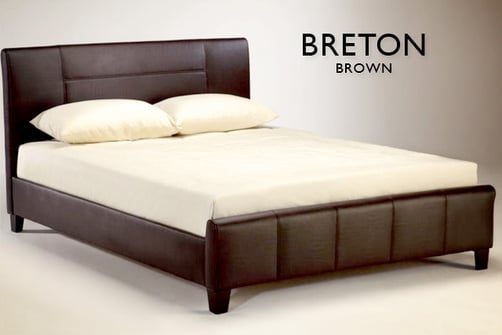 faux leather bed with mattress