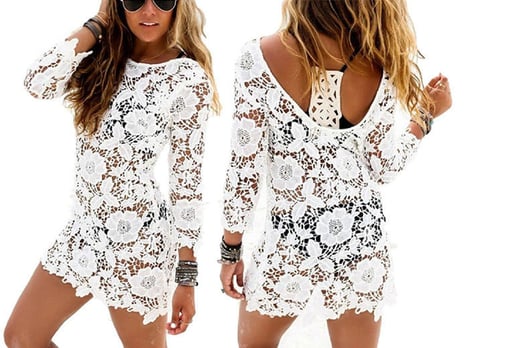 white lace beach cover up uk