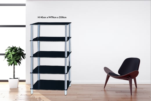 5 Tier Black Glass Shelf Unit Wowcher Rajani Black Glas 5 Tier Display Shelf Unit