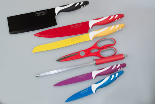 8pc Royalty Line Colourful Kitchen Knife Set Shop Wowcher