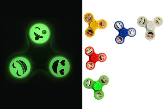 glowinthedark emoji fidget spinner  5 colours