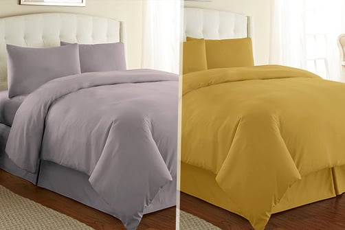 Dyed Pastel Duvet Cover Pillowcase Set 4 Colours Bedding