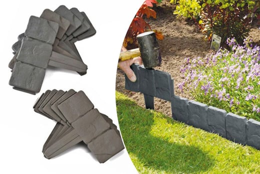 80 Pack Lawn Edging Cobbled Stone Effect Garden Plants Tree Border New Other Landscaping Materials Patio Plastpath Com Br - Stone Effect Garden Border Edging