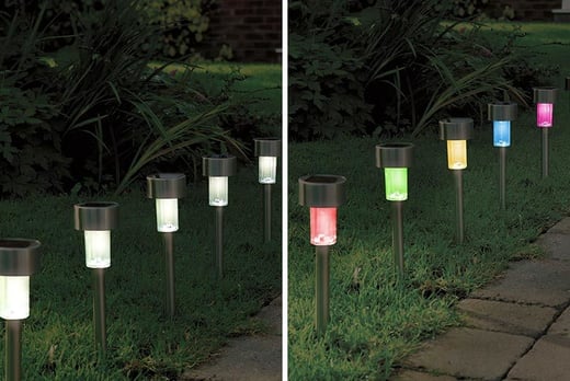 10 20 Or 30 Stainless Steel Solar Lights Garden Lighting Deals In Blackfeather Solar Led Garden Light