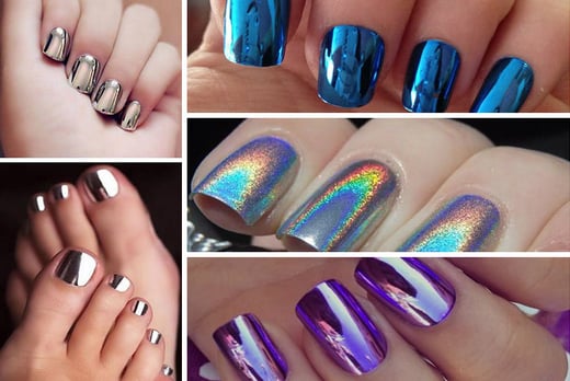 Holographic Nail Powder Designs for Short Nails - wide 8