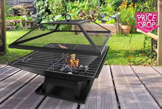 Square Fire Pit With Bbq Grill Bbq Picnic Deals In Liverpool