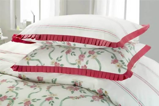 Luxury English Rose Floral 68 Pick Frilled Duvet Cover Set Shop