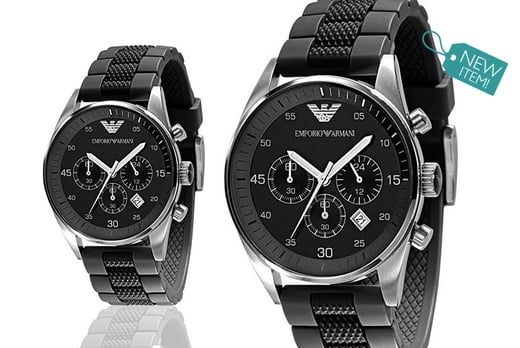 emporio armani ar5866 men's black chronograph watch