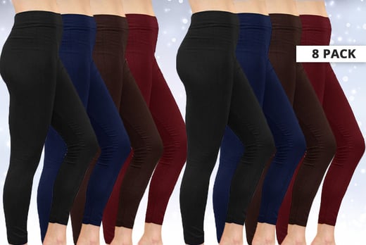 8 Pairs Of Fleece Lined Leggings Sizes 8 18 Trousers Leggings Deals In Shop Livingsocial