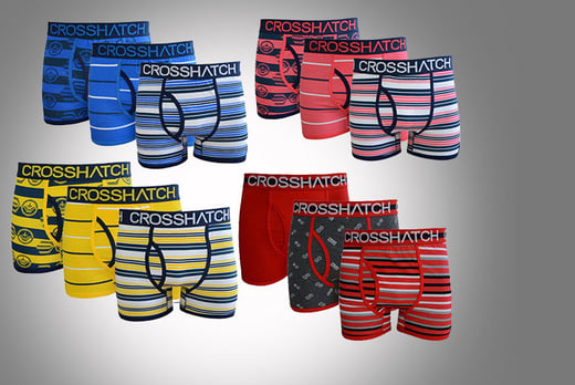 Mens Crosshatch Designer Spectromic Boxer Shorts Pack of 2 